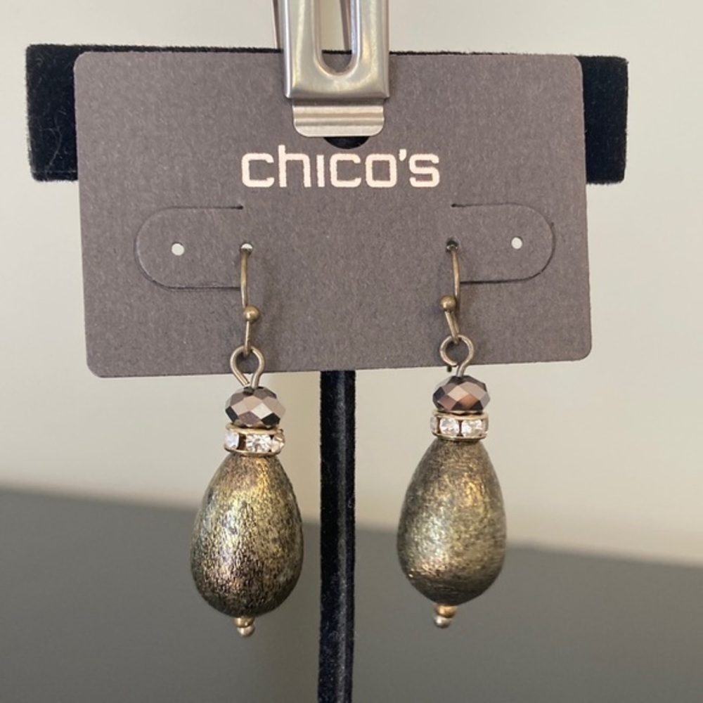Chico's Metallic Teardrop Earrings